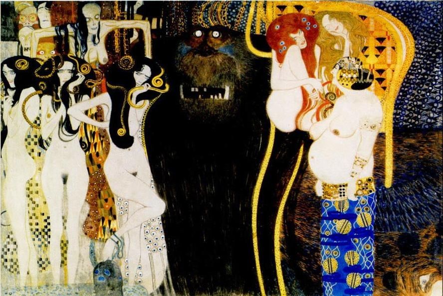 Gustav Klimt Entirety of Beethoven Frieze left5